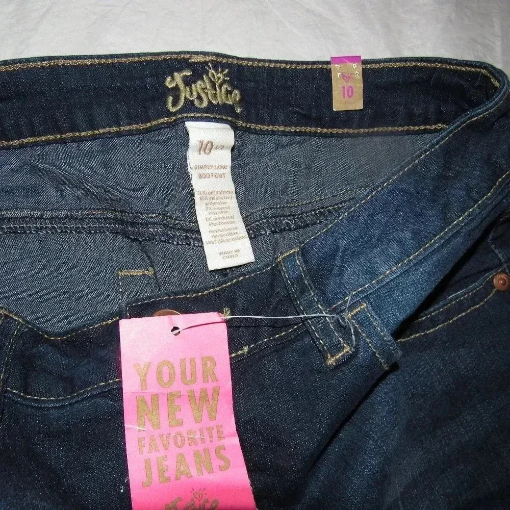 JUSTICE Simply Low Bootcut Dark Wash Jeans 10 ½